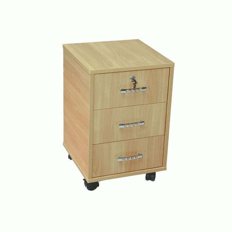 Тумба мобільна, приставна,на 3 шухлядних відділення, з ламінованої ДСП, з замком (ТОВ ‘’АЛМАНТ’’), 386х402х574 мм.